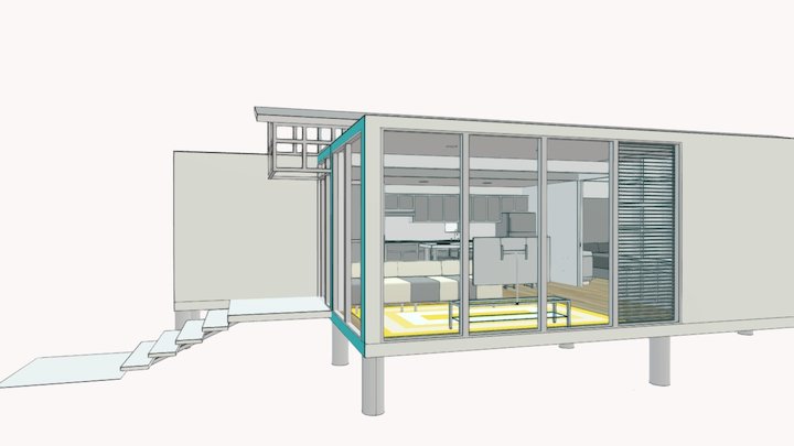 Casa,habitatge de contenidors fet a Barcelona 3D Model