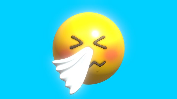 Sneezing Emoticon Emoji or Smiley 3D Model