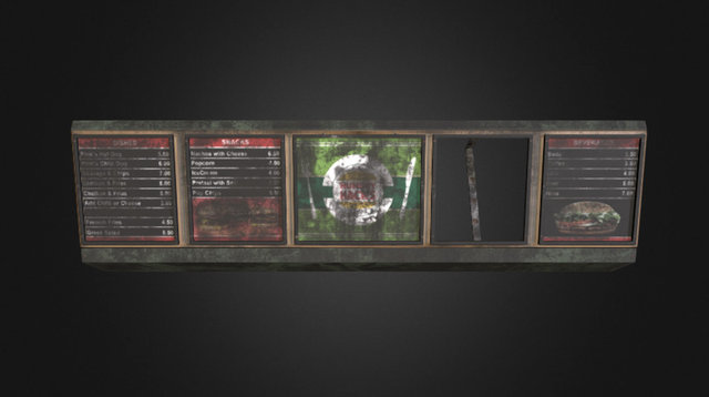 Restaurant Hanging Menu 3D Model