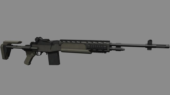 Mk. 14 EBR Low Poly Model 3D Model