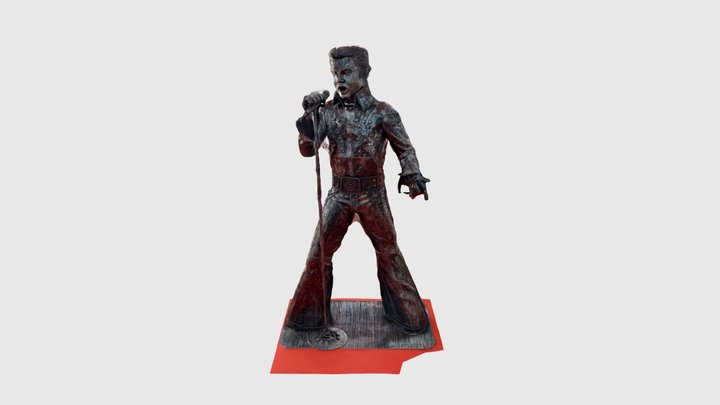 Elvis presely steel statue in Prague 3D Model