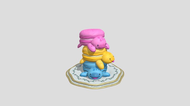 Turtle Macaron Sculpt 3D Model