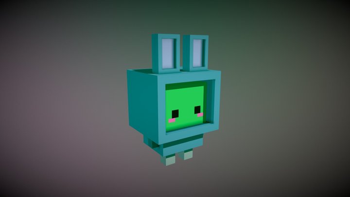 Voxel kawaii alien 3D Model