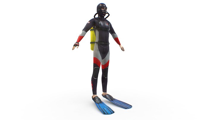 Scuba Diver 3D Model