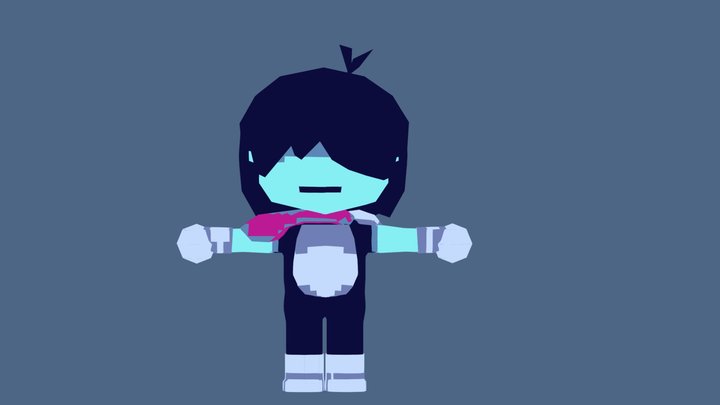 Kris from Deltarune low poly model, dark 3D Model
