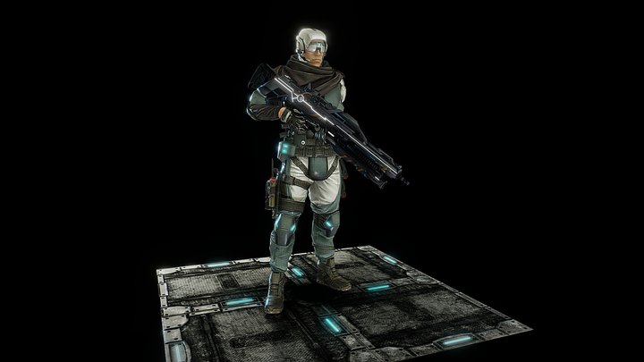 Scifi Sniper 3D Model