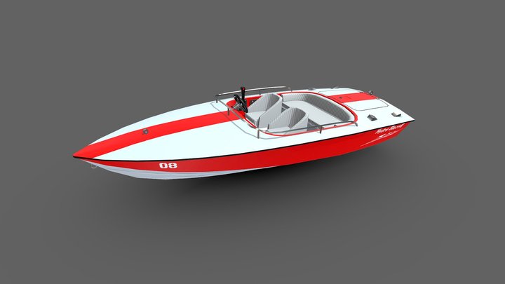 Speedboat Low-poly 3D Model