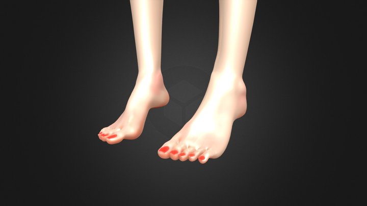 Female Foot (Rigged) 3D Model