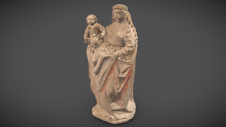 Vierge à l'enfant à la colombe 3D Model