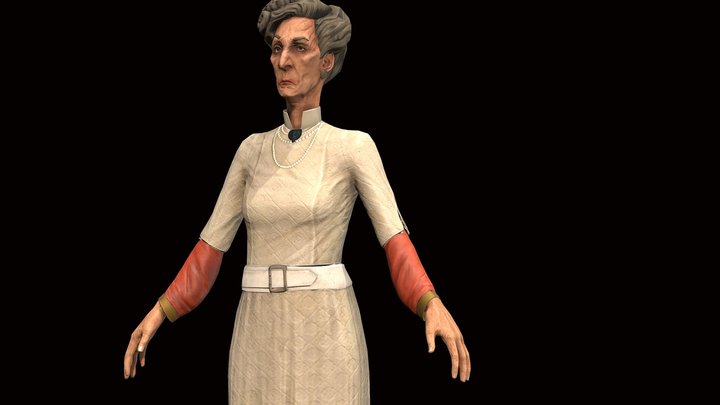 Dishonored 2 Old Lady Full Body 3D Model