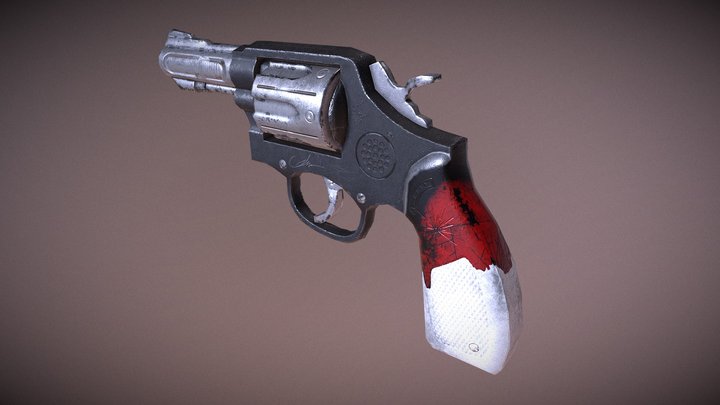 Joker's Revolver 3D Model