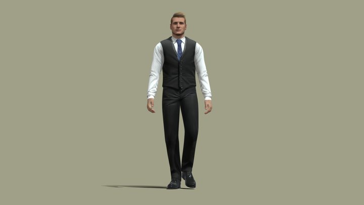 Business man walking 3D Model