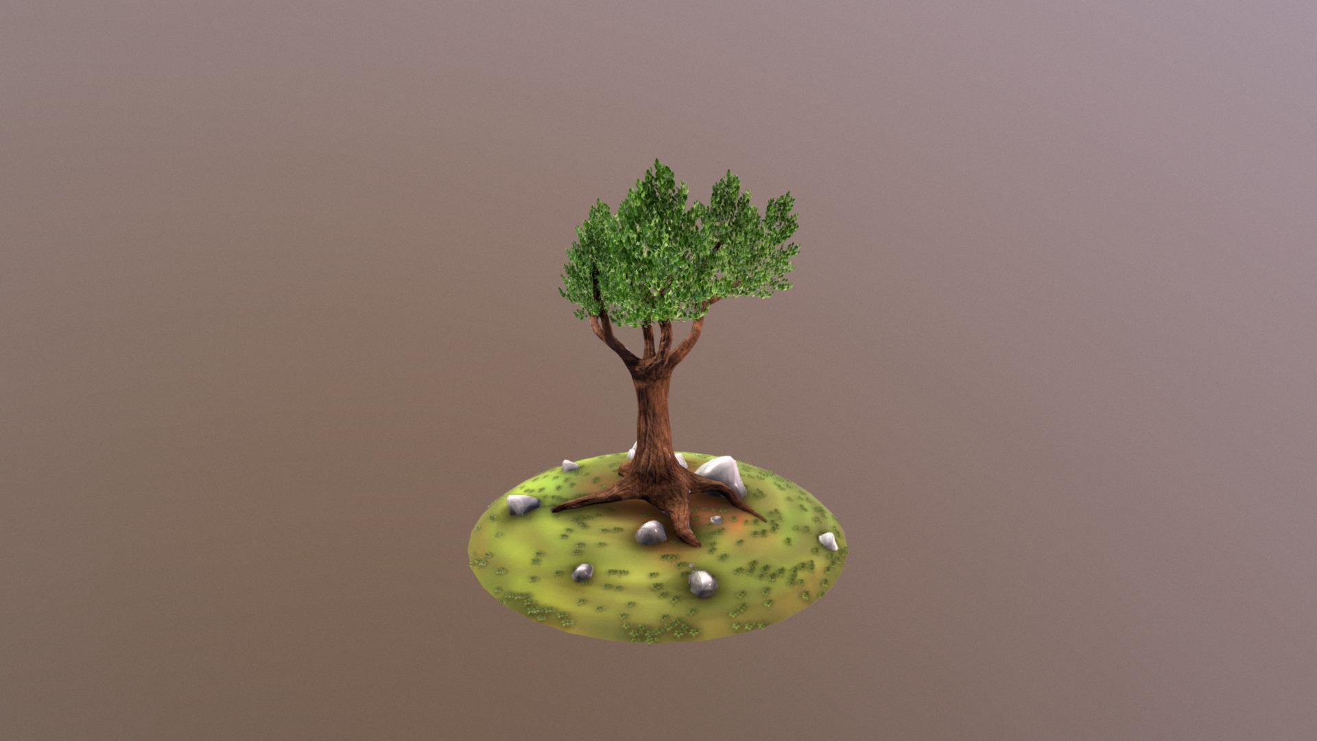 3D model Arvore High Poly Com Folhas - This is a 3D model of the Arvore High Poly Com Folhas. The 3D model is about a small tree on a green fruit.