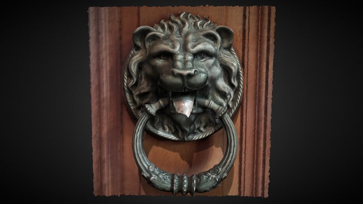 Medieval Lion door handle from Sintra Castle 3D Model