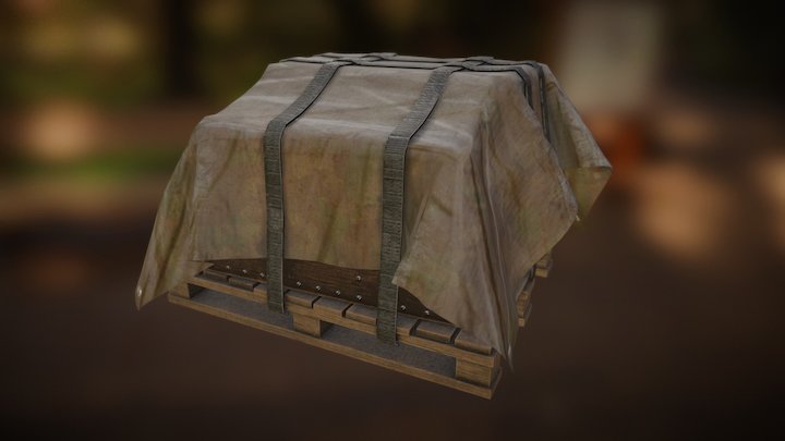 Old and dusty multi-crate storage 3D Model
