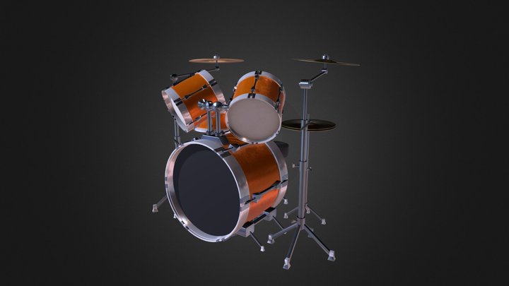 Drum Set 5 Pc Complete Set Cymbals 3D Model