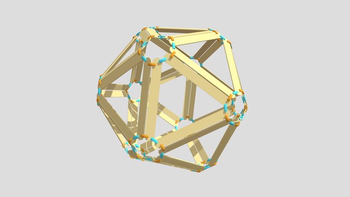 Craft Stick Icosahedron with Nurcs 3D Model