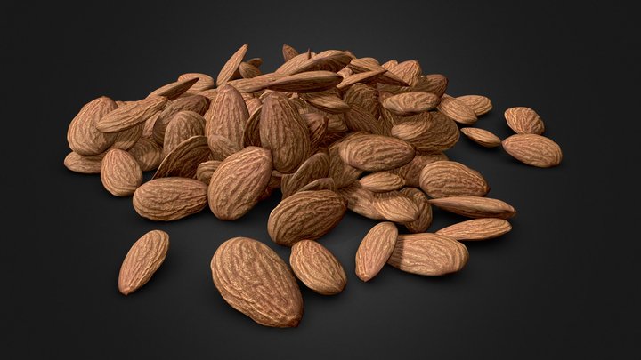 Almonds Unshelled 3D Model