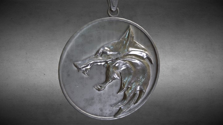 Witcher Wolf Pendant 3D Model
