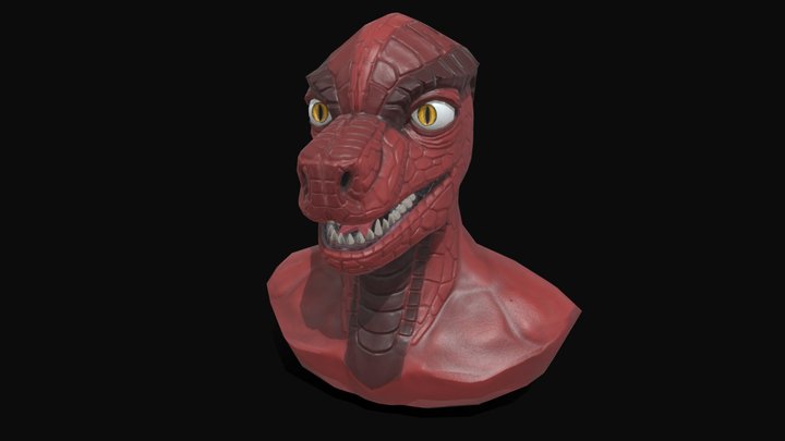 Lizardman Bust 3D Model