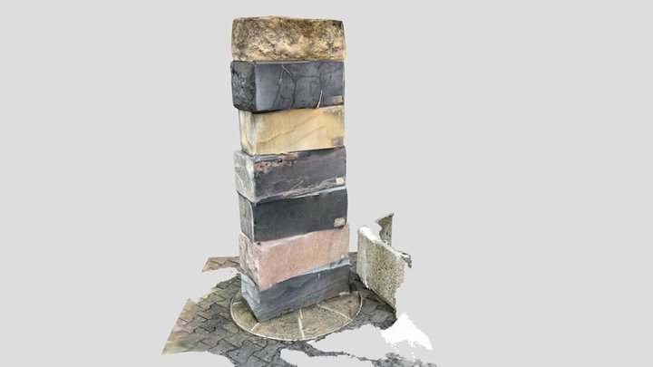 Werkstein-Stele vor dem LfULG in Freiberg 3D Model