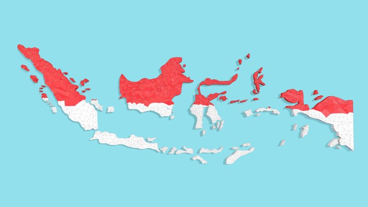 Indonesian island abstract geometry