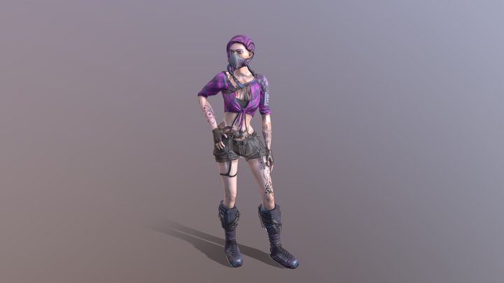 Stylised Postapocalyptic Gretel 3D Model