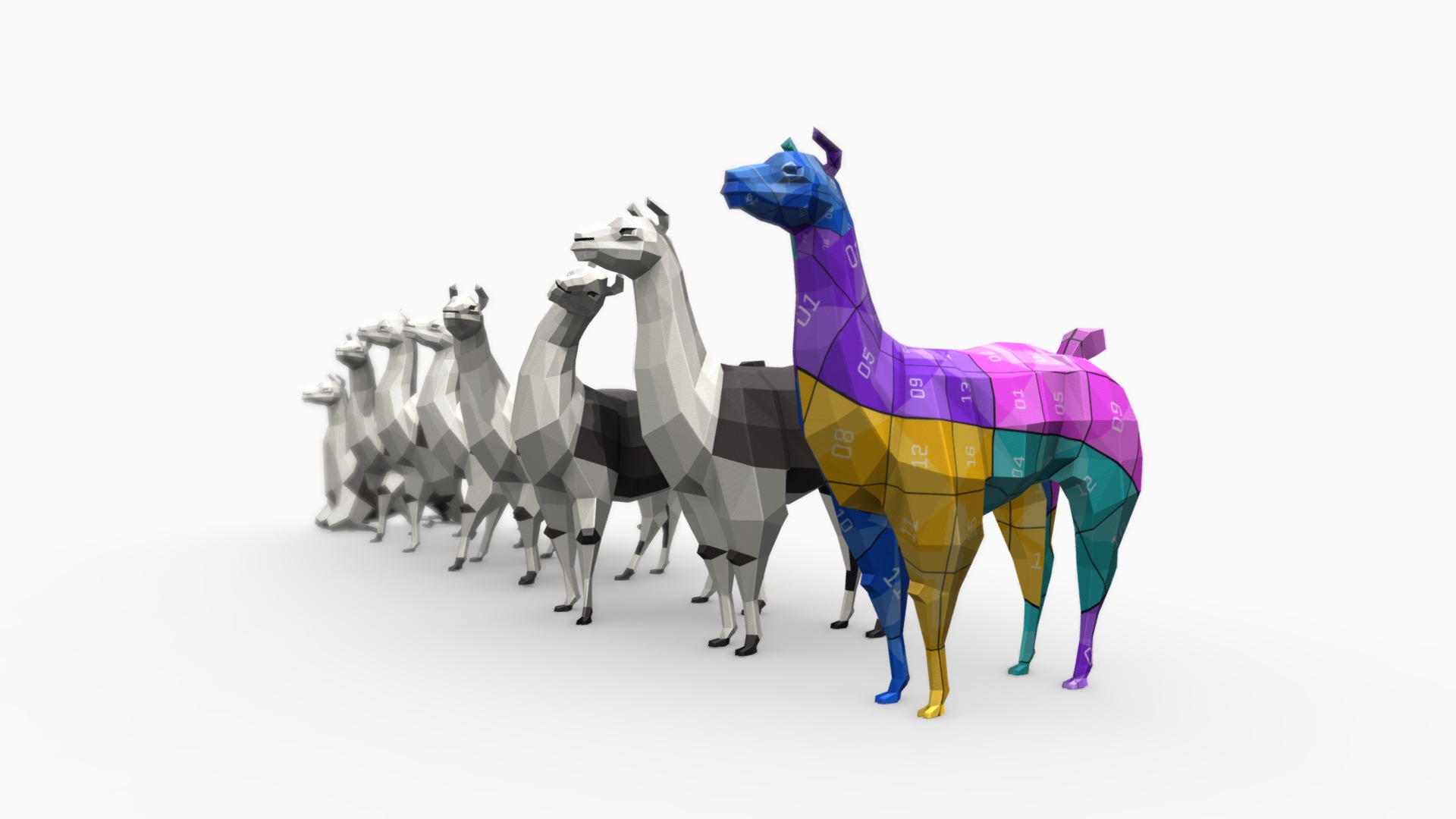 3D model Llama - This is a 3D model of the Llama. The 3D model is about a group of people wearing clothing.