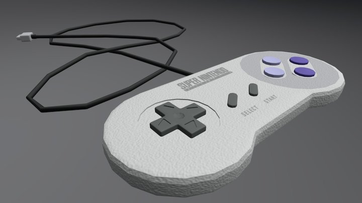 SNES Controller Low Poly 3D Model