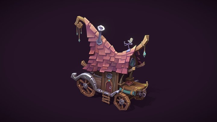 Stylized wagon 3D Model