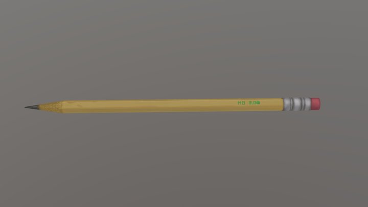 Pencil hand painted 3D Model