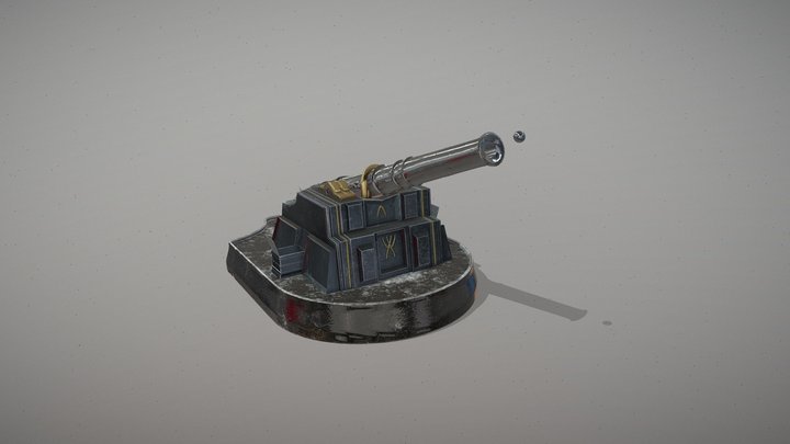 Medieval Canon Full 3D texture 3D Model