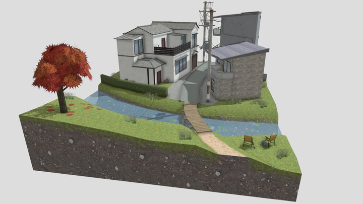 1DAE08 Robbe Denis Kyoto City Scene 3D Model