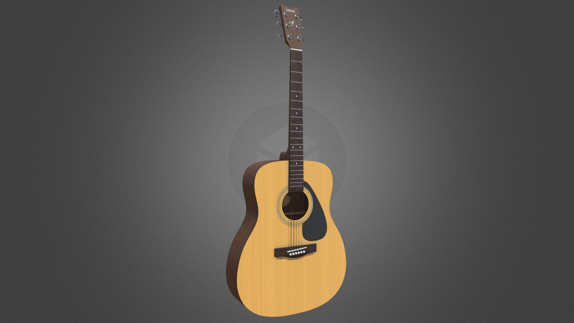 3D model Yamaha F310 Acoustic Guitar Lowpoly - This is a 3D model of the Yamaha F310 Acoustic Guitar Lowpoly. The 3D model is about a guitar on a wall.