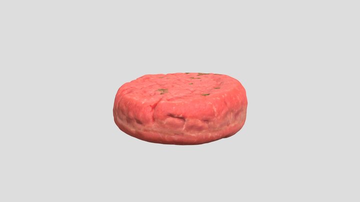 Raw Burger Meatball - patty 3D Model