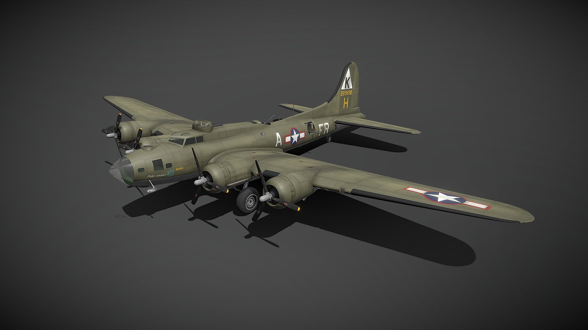 B-17F-70-BO Flying Fortress - Buy Royalty Free 3D Model By Hangar.b ...