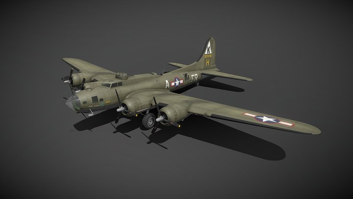 B-17F-70-BO Flying Fortress 3D Model