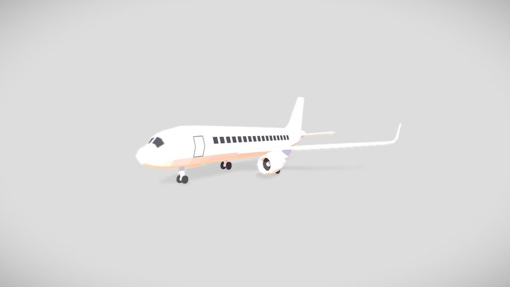 Low Poly Airliner 3D Model