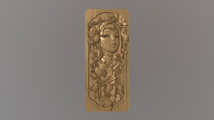 lady with a flower 3D Model
