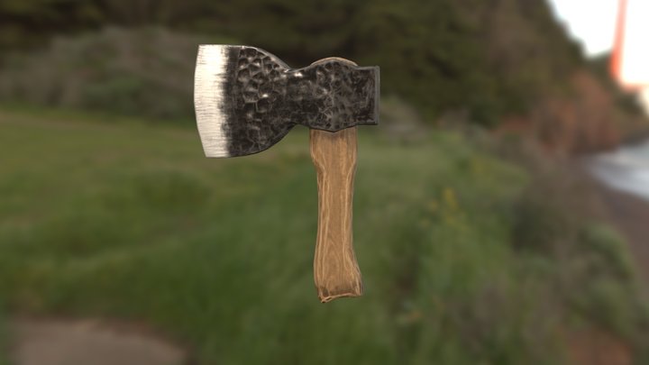 Medieval Lumberjack Hatchet 3D Model