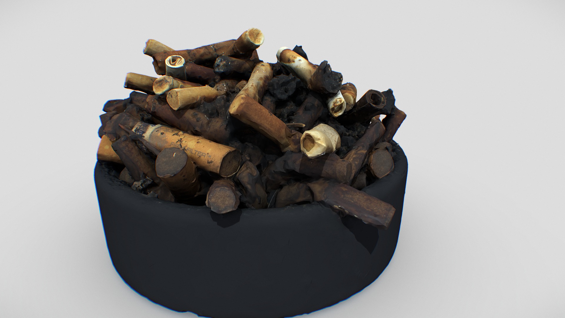3D model 8K – Ashtray - This is a 3D model of the 8K - Ashtray. The 3D model is about a pile of cigarettes.