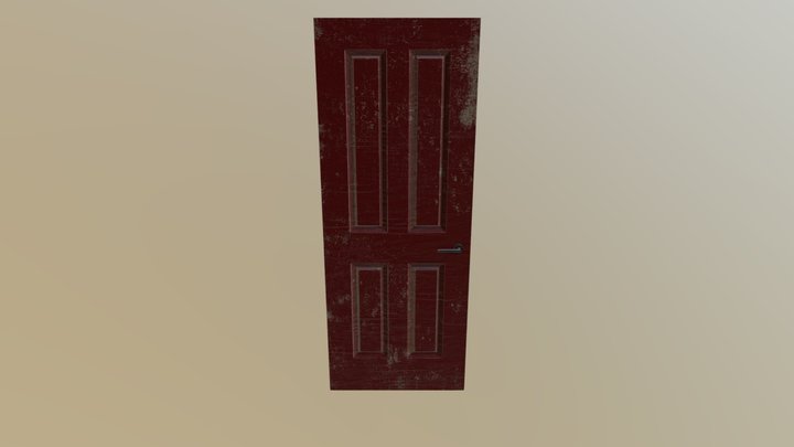Worn Red Door 3D Model