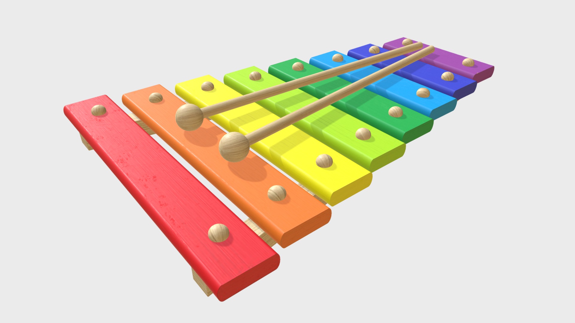 3D model Xylophone Toy - This is a 3D model of the Xylophone Toy. The 3D model is about a group of colorful objects.