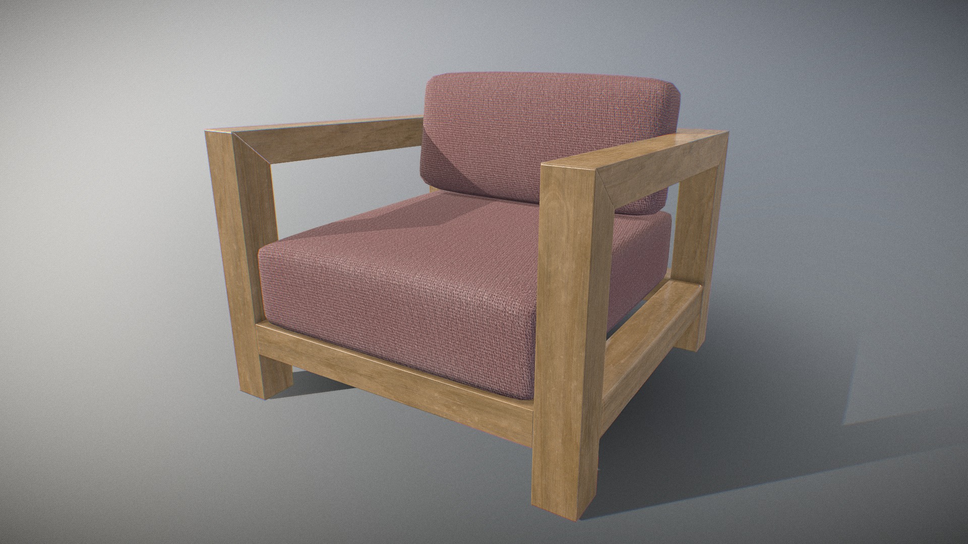 3D model Veroda Angle Sofa 03 - This is a 3D model of the Veroda Angle Sofa 03. The 3D model is about a wooden chair with a cushion.