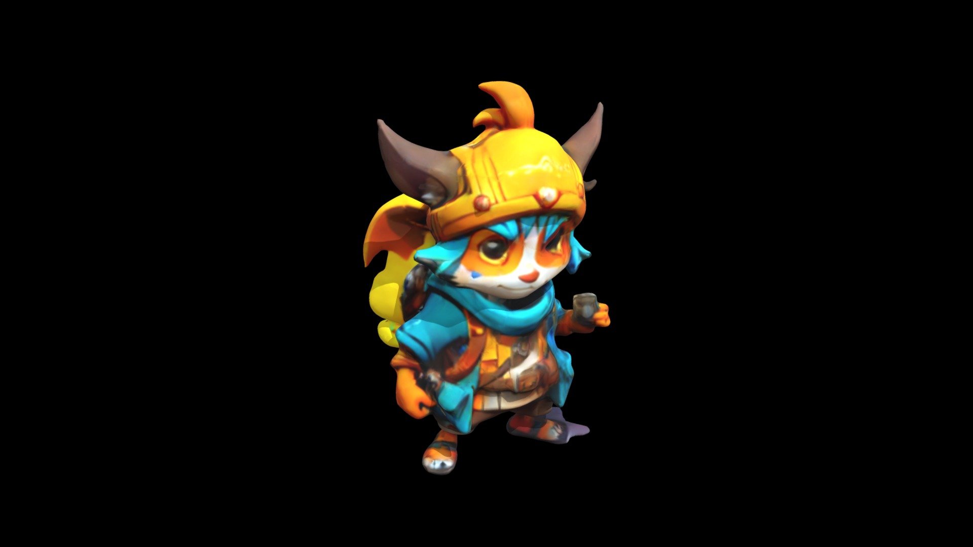 a cartoon character with blue hair and a yell - Download Free 3D model ...