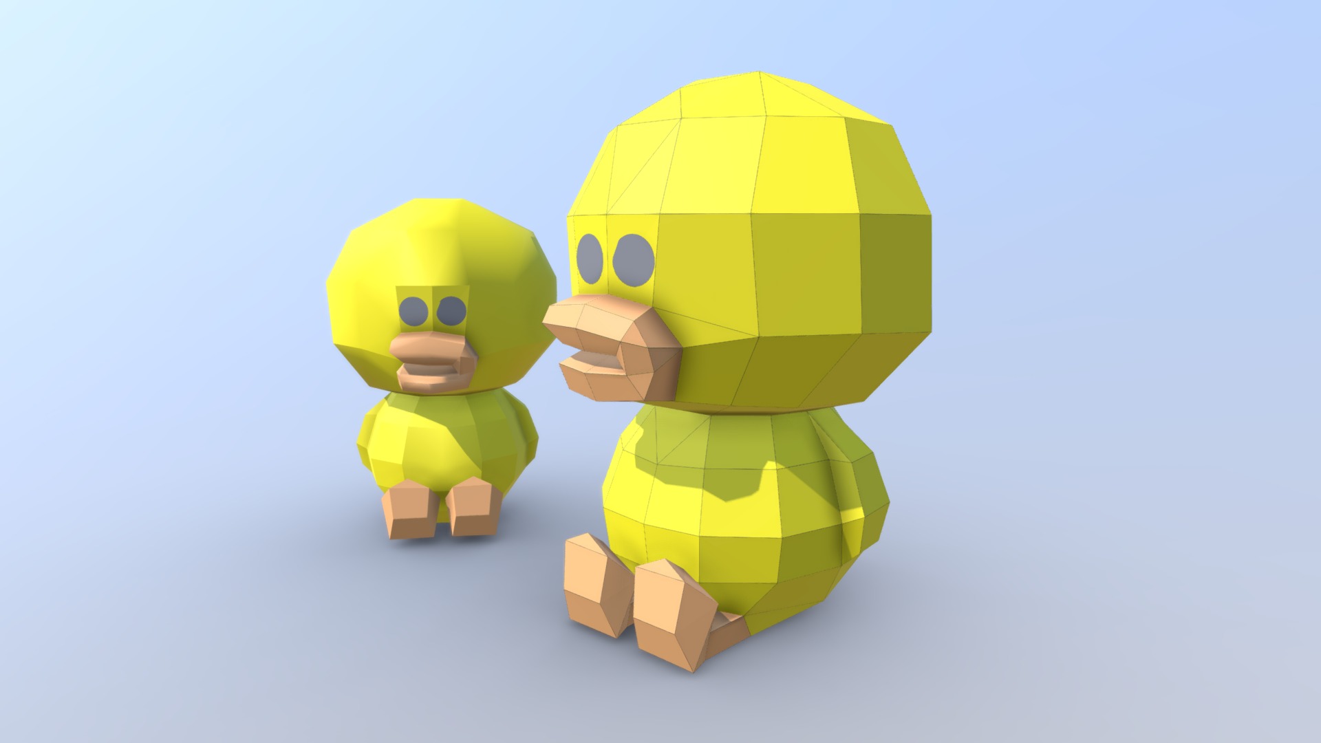 3D model Duck Sally - This is a 3D model of the Duck Sally. The 3D model is about a yellow toy with a yellow hat.