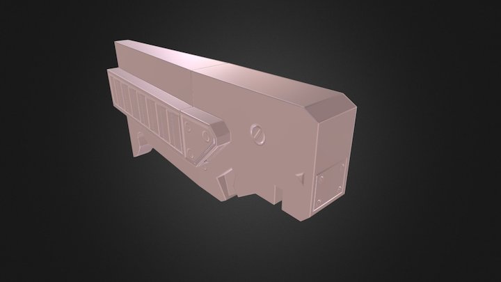 Low Poly Gun Part - Normal Map Example 3D Model