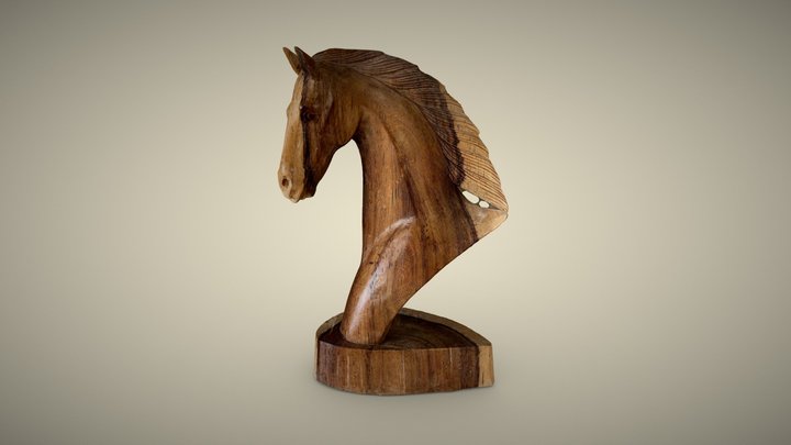 Wooden horse ornament 3D Model