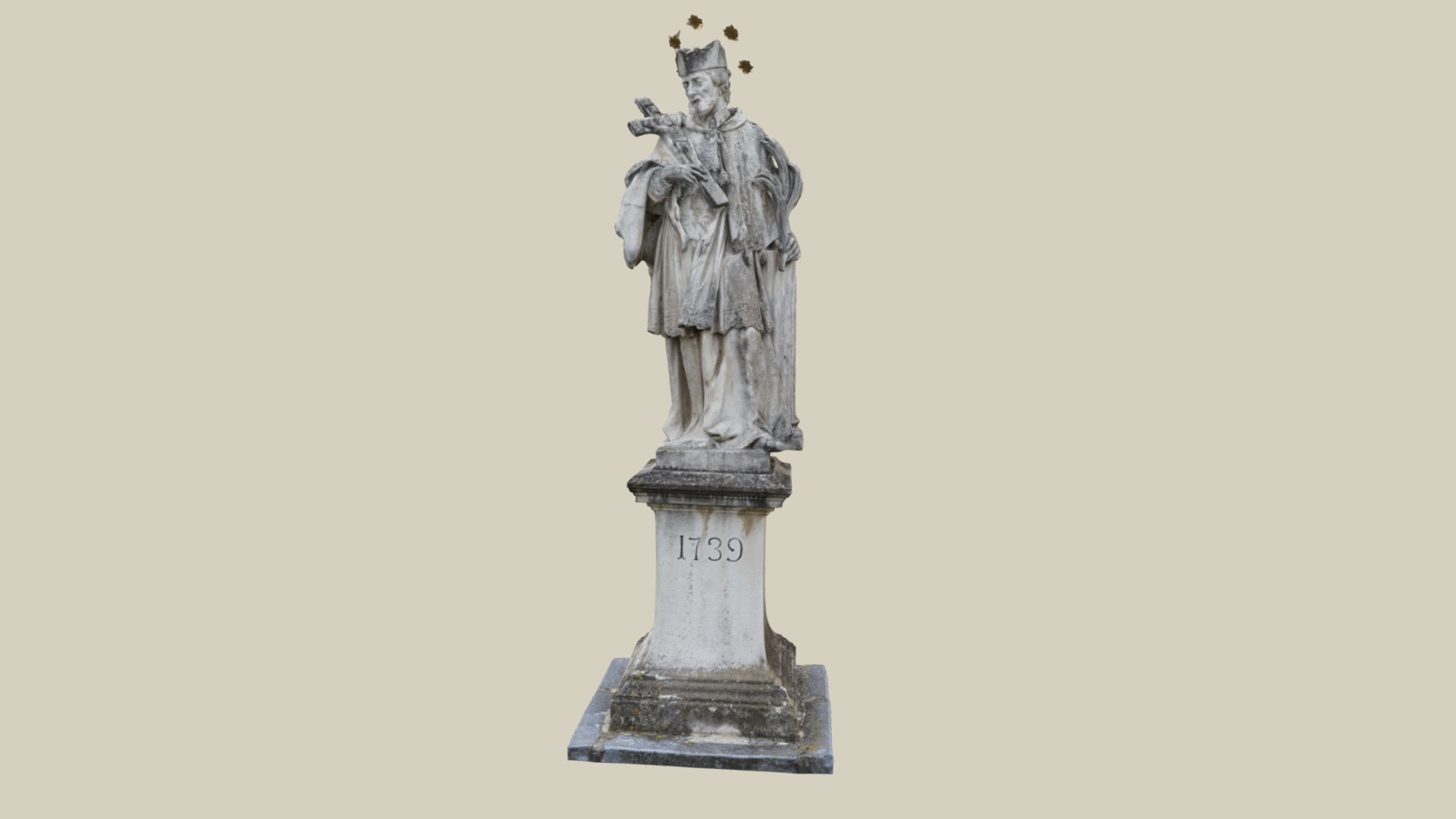 Figurenbildstock hl. Johannes Nepomuk — Sketchfab embed 3D viewer
