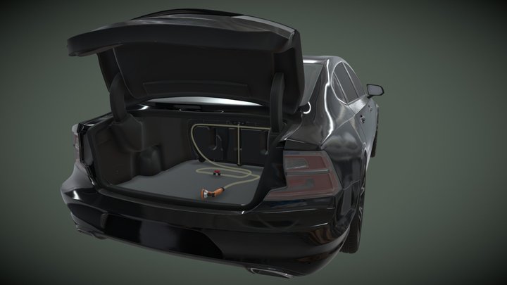Volvo s90 с водяным баком в багажнике 3D Model